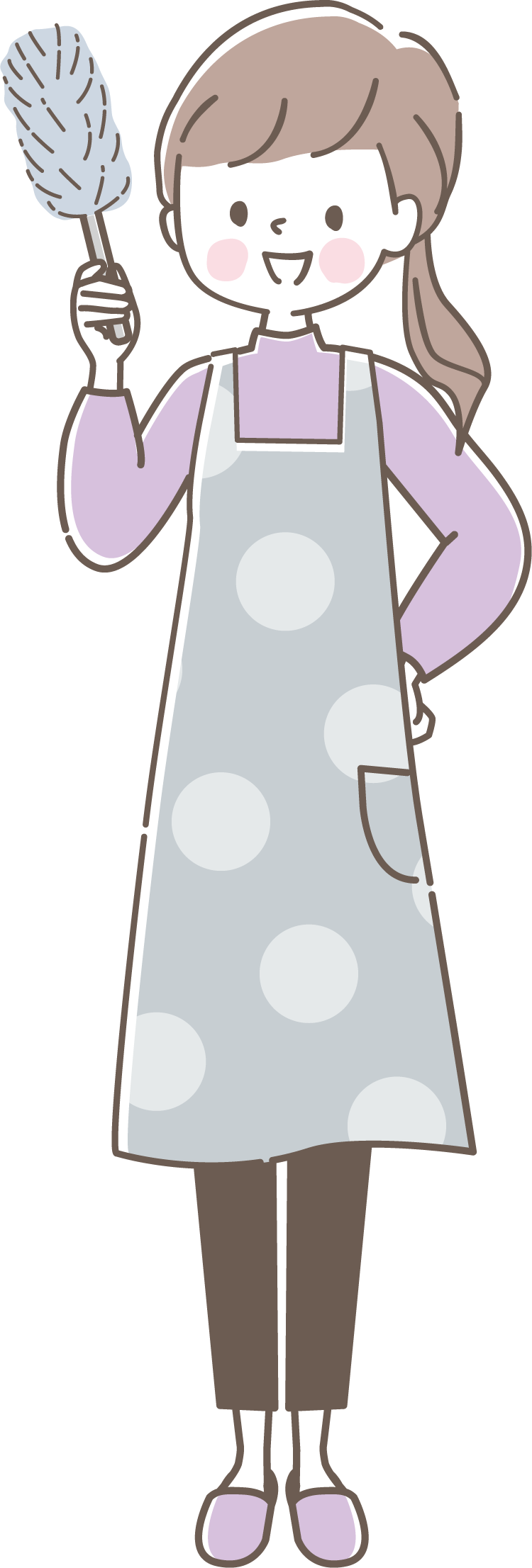 はたきを持つ家事代行スタッフ